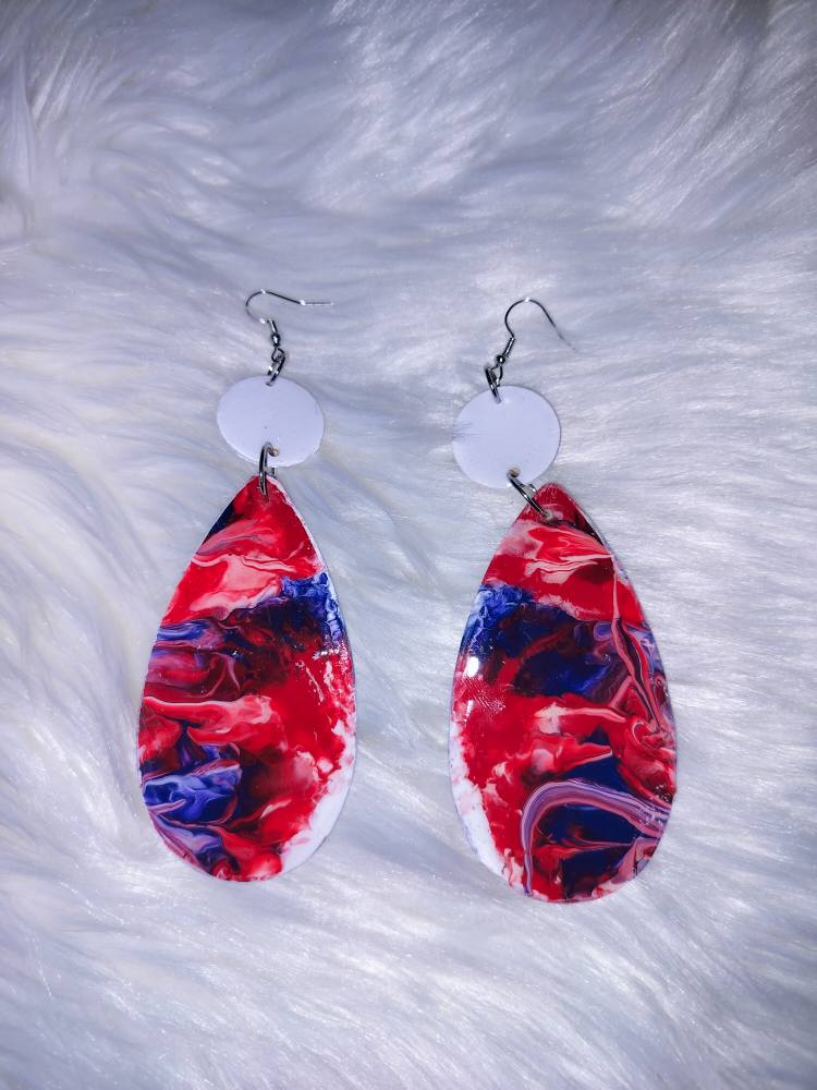Teardrop Marble Earrings