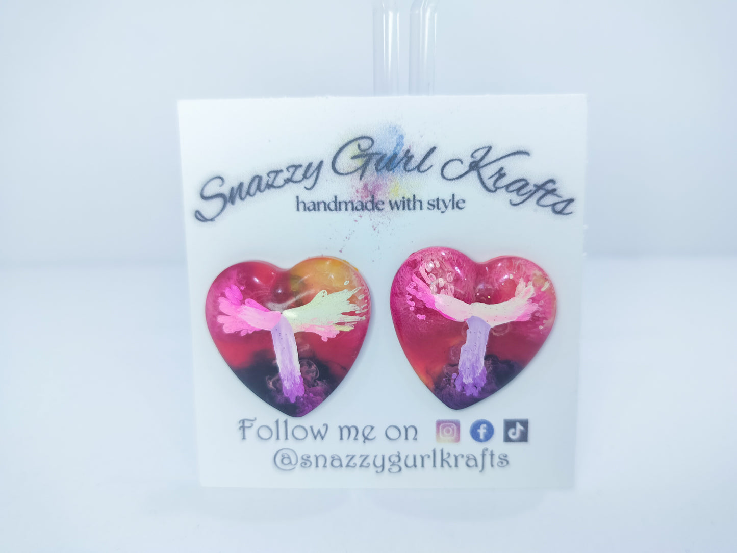 Multi Colored Heart Shaped Earrings