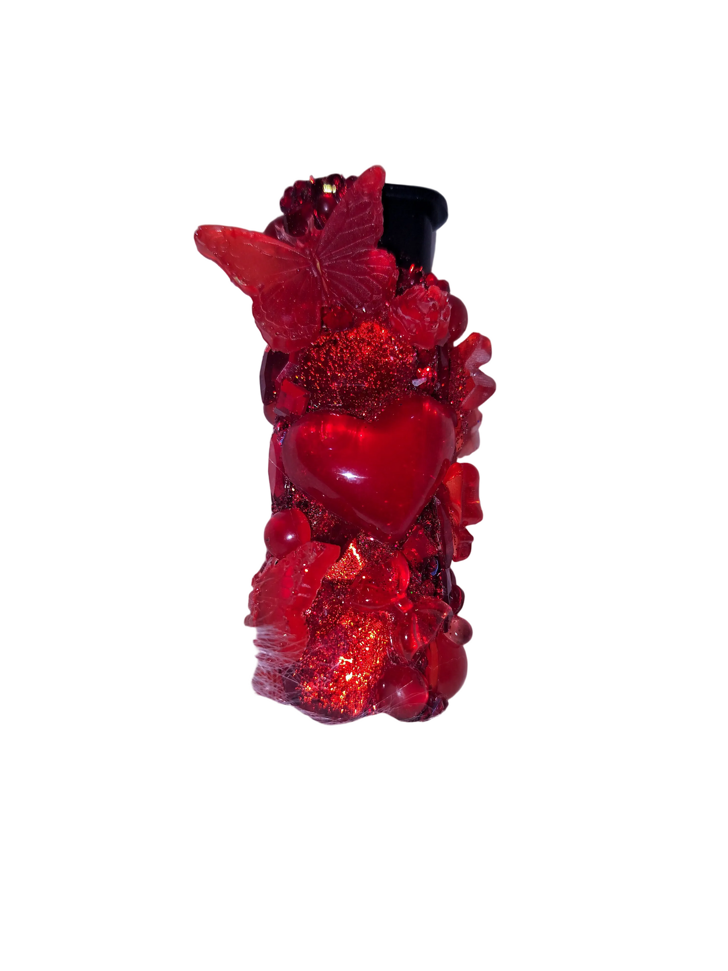 Red Glitter Junk Lighter