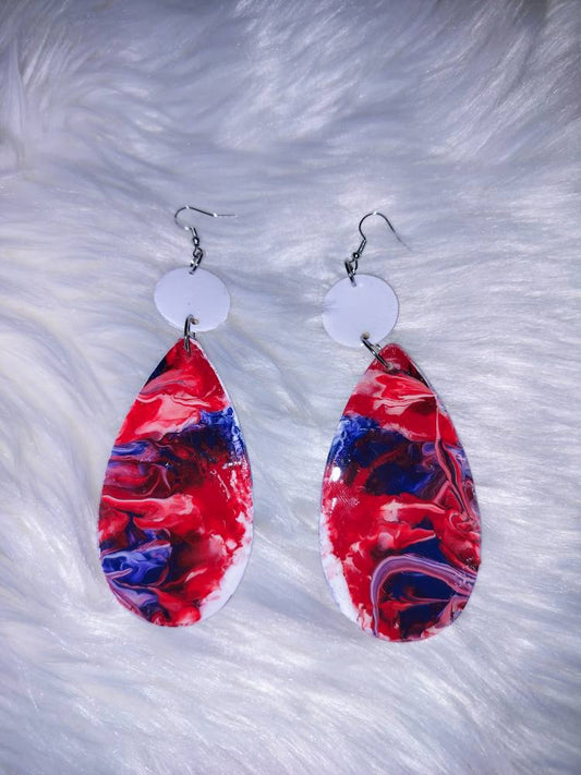 Teardrop Marble Earrings