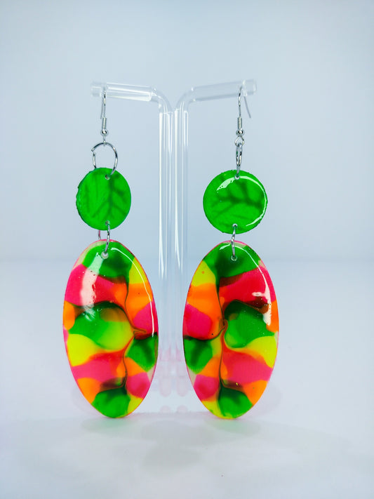 Oval Marble Earrings