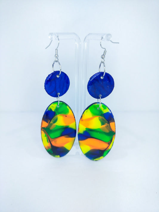 Oval Marble Earrings