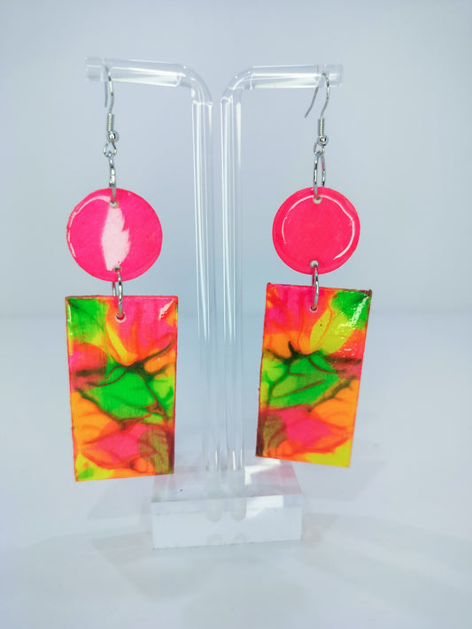 Rectangle Marble Earrings