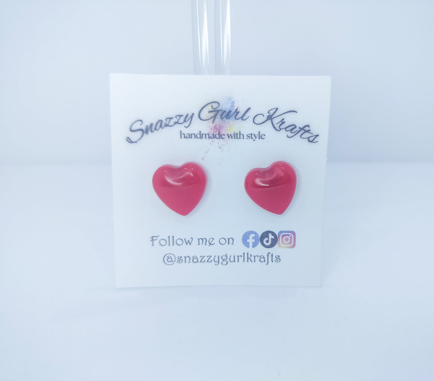 Pink Heart Shaped Earrings