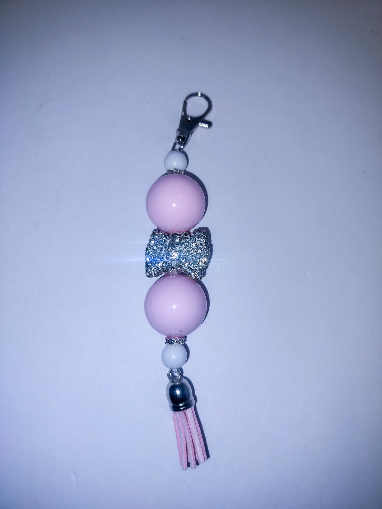 Pink Rhinestone Bag Charm