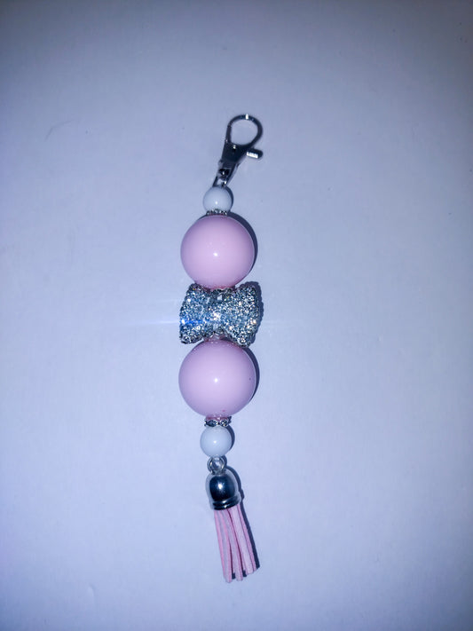 Pink Rhinestone Bag Charm