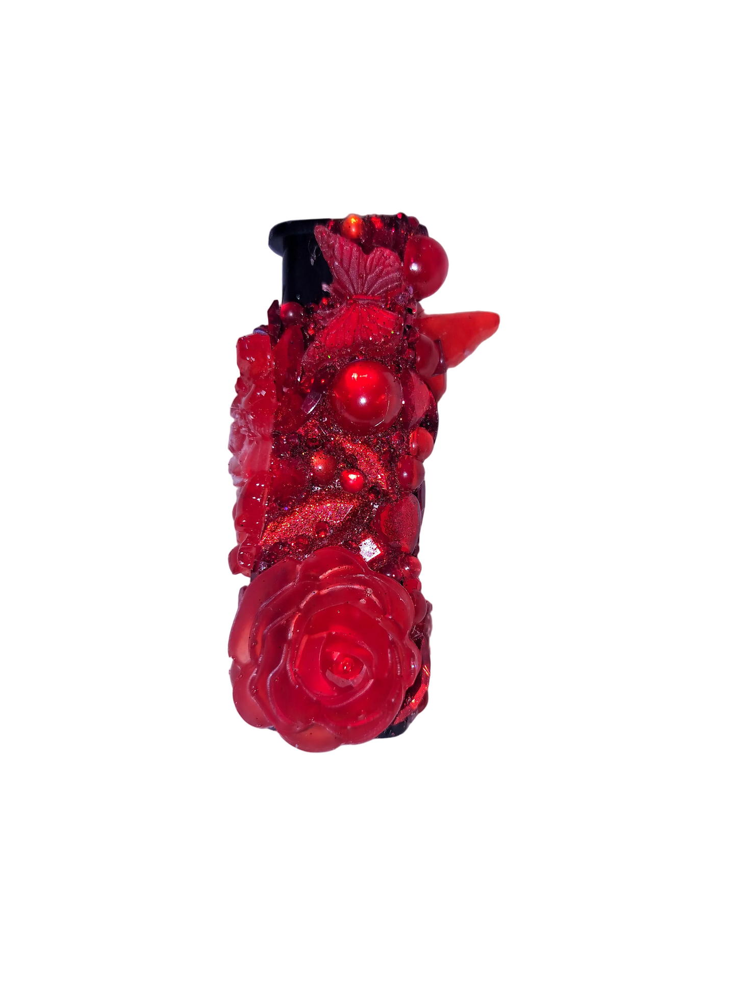 Red Glitter Junk Lighter