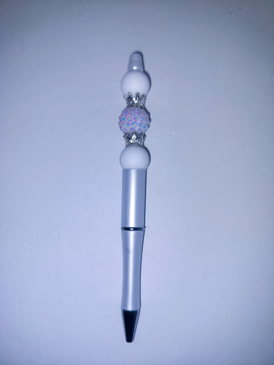 White Beaded Glam Pen