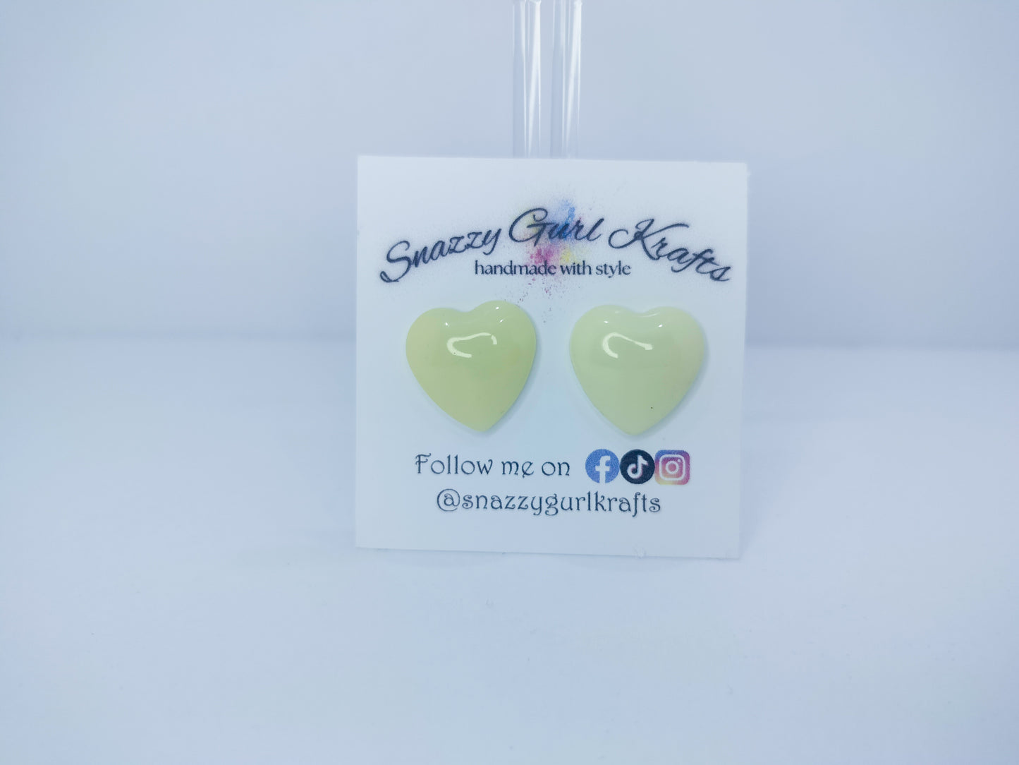 Off White Heart Shaped Earrings