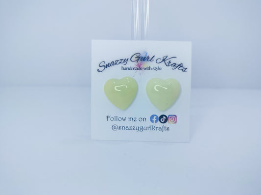 Off White Heart Shaped Earrings