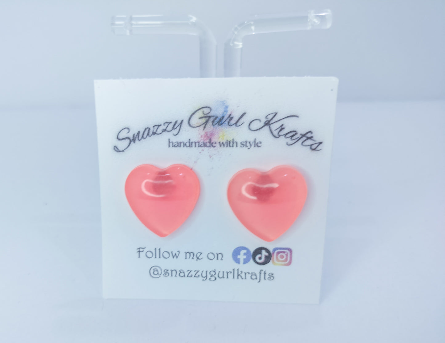 Pink Heart Shaped Earrings