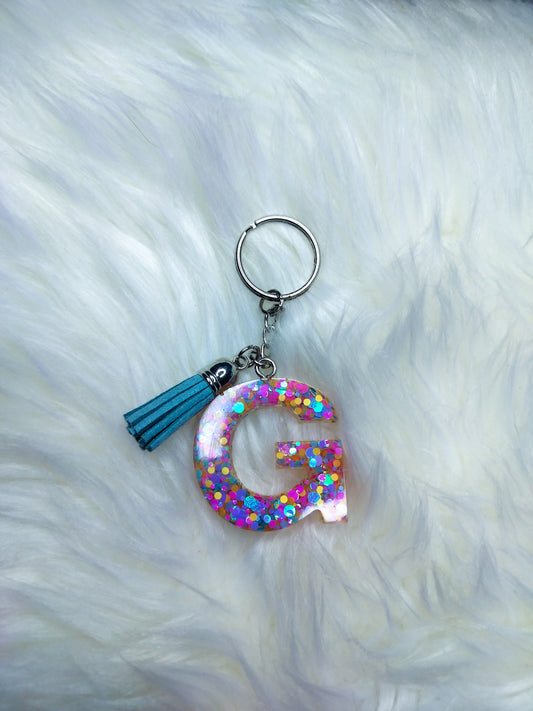 Multi Color Letter G Keychain