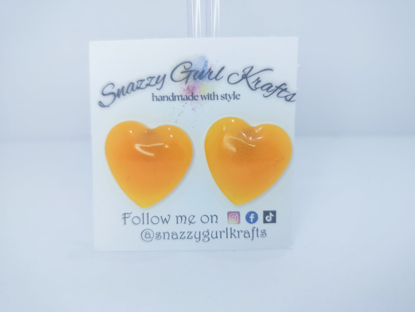 Yellow Heart Shaped Earrings